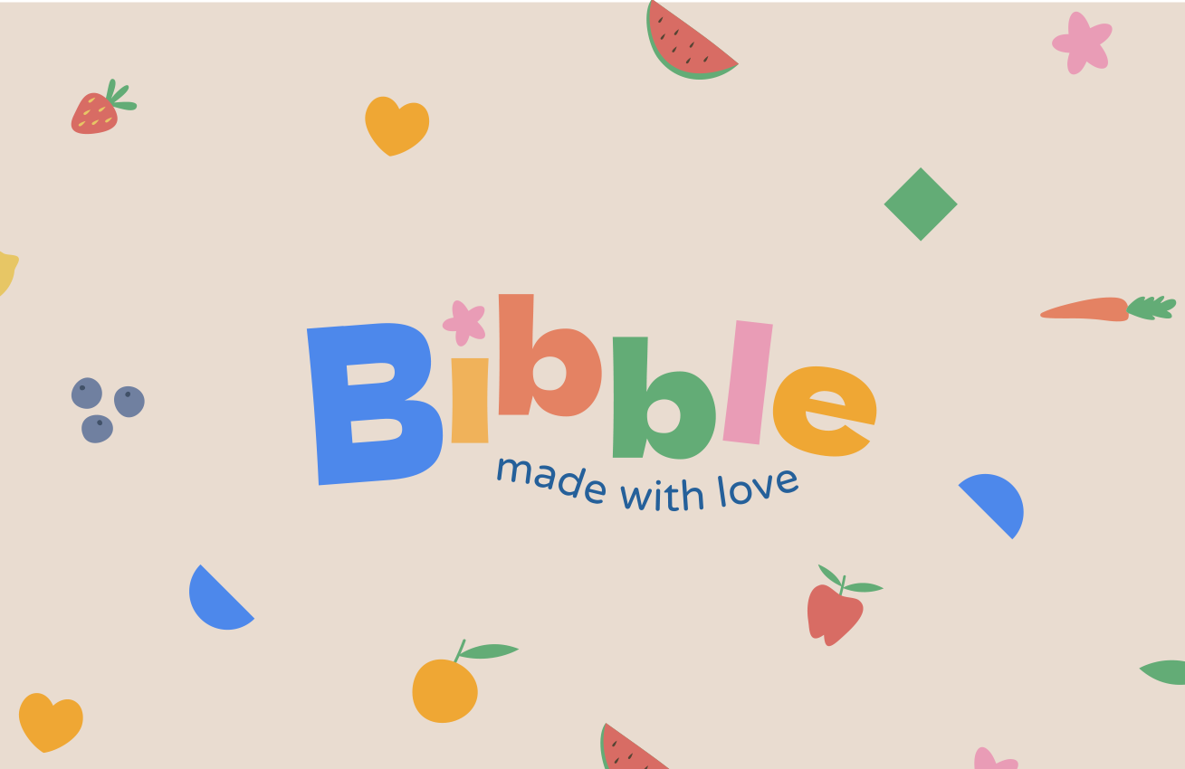 Branding da marca de babetes para bebés, Bibble.