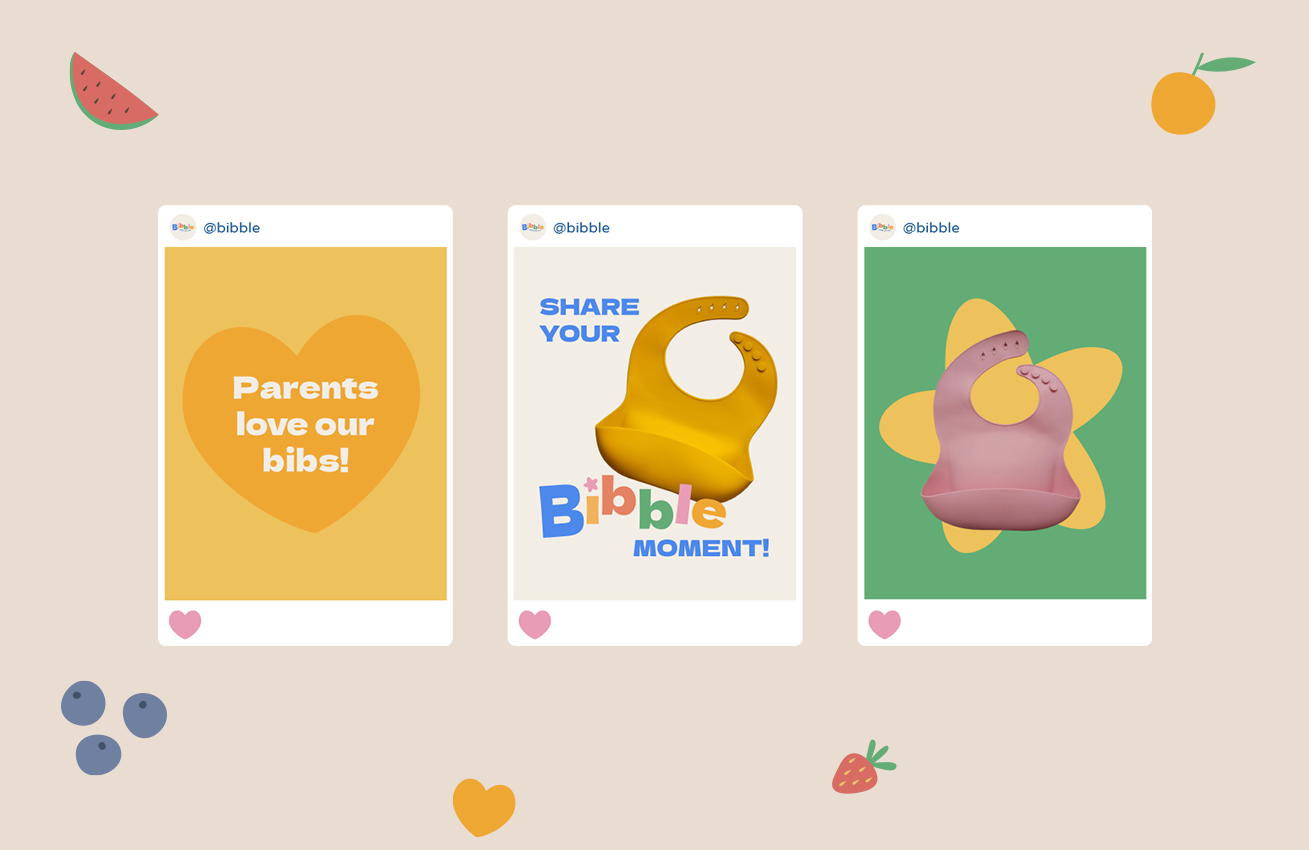Social media da marca de babetes para bebés, Bibble.