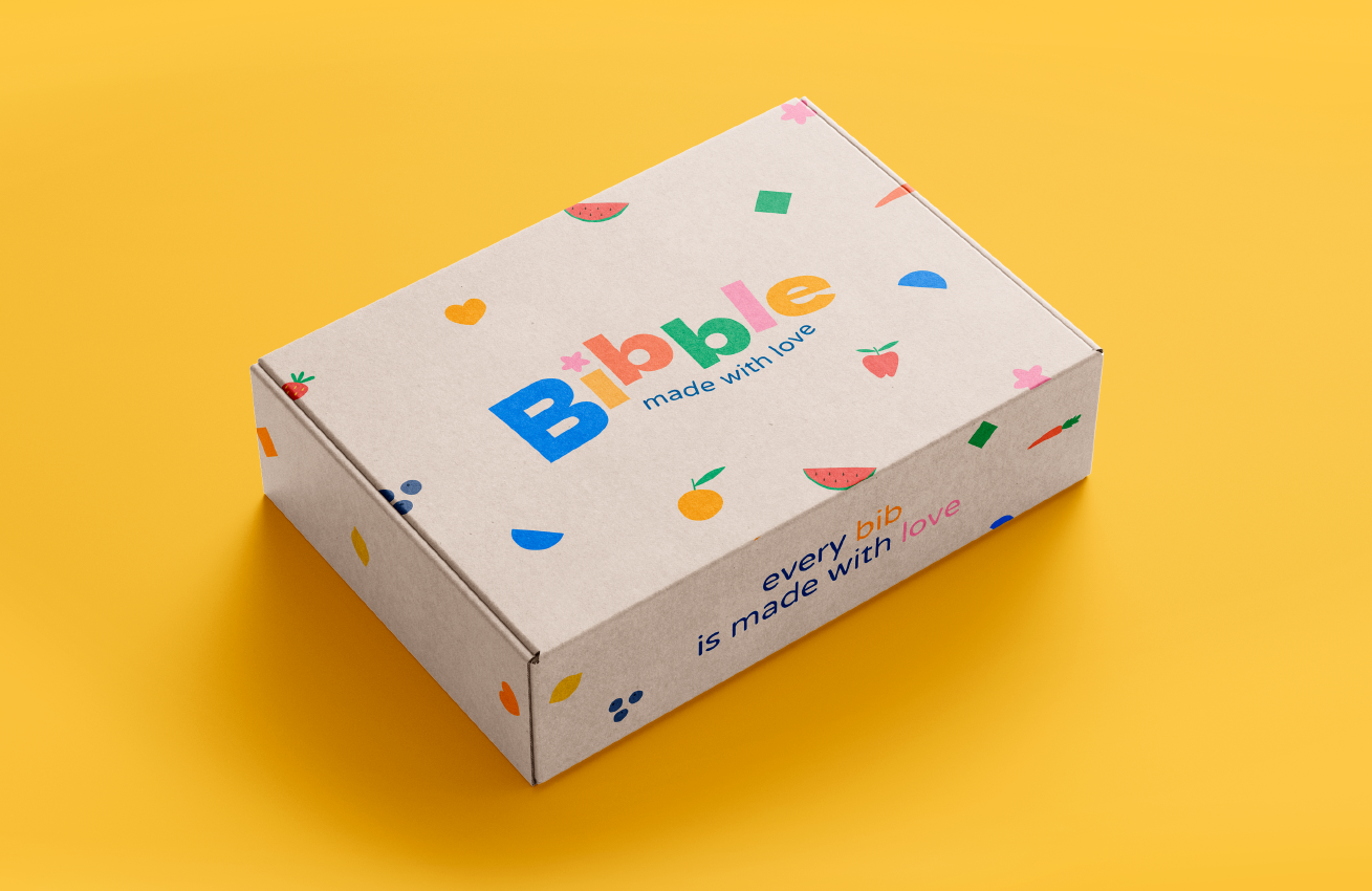 Branding da marca de babetes para bebés, Bibble.