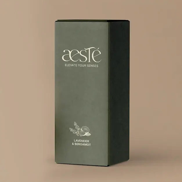 Branding e packaging da marca de velas e ambientadores Aesté.