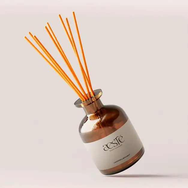 Packaging da marca de velas e ambientadores Aesté.