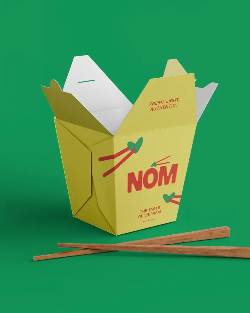 Packaging do restaurante vietnamita Nôm.