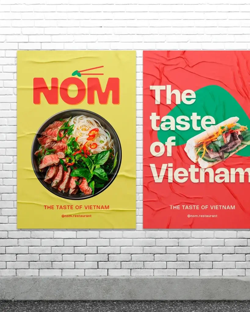 Poster design restaurante vietnamita Nôm.