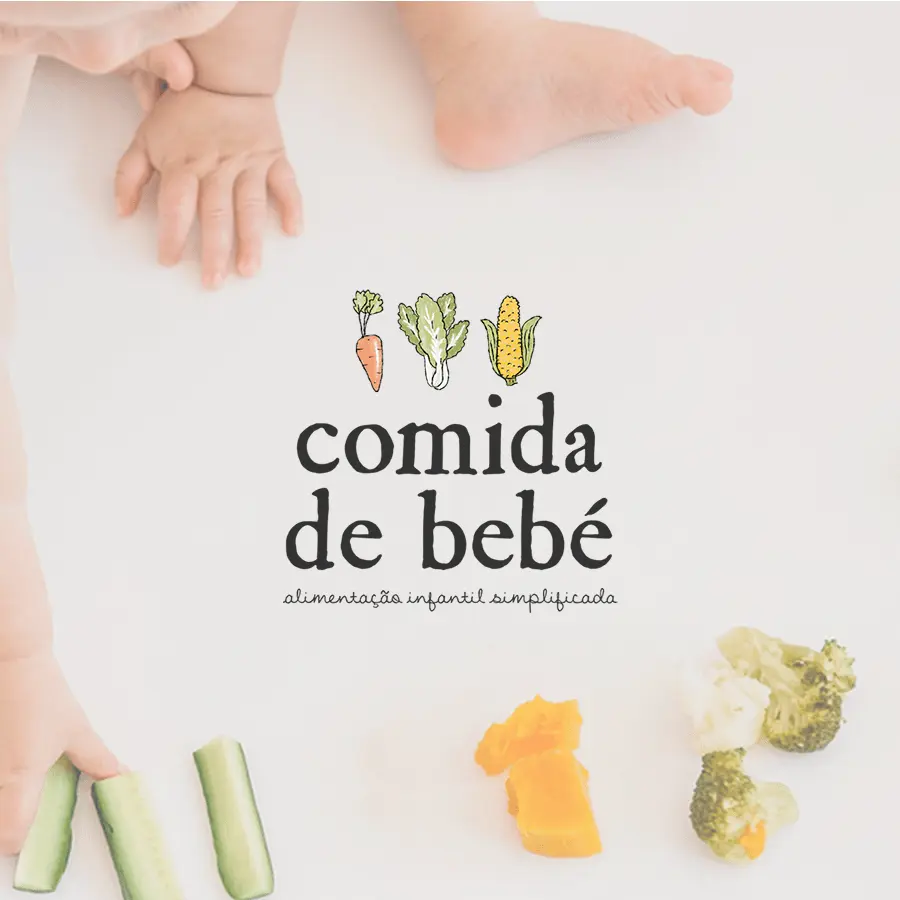 Branding e social media design da marca de nutrição infantil, Comida de Bebé.