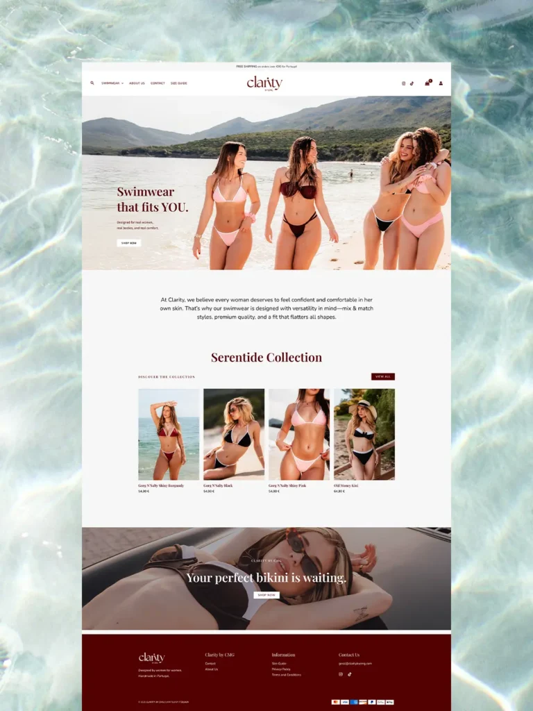 website e-commerce Clarity by GMC
